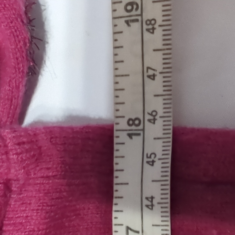Talbots Women's Sweater Tinsel Dot Pink Metallic Lambs Wool Christmas Holiday M - Picture 5 of 9